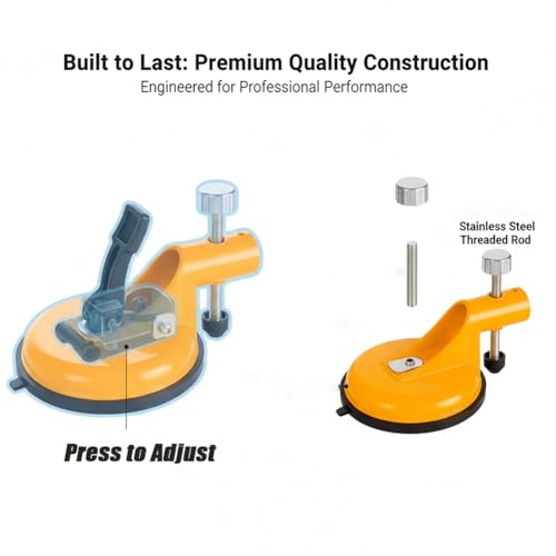 2026 New Adjustable Height Setter - Professional Countertop Leveling Tool, Vacuum Suction Floor Gap Fixer Tool, Granite Marble Countertop Seam Leveling Tool, Countertop Alignment Clamps (Orange)
