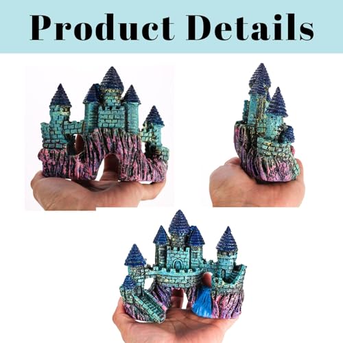 Fish Tank Decorations Vintage Castle Aquarium Decorations Resin Cave Hideouts Large for for Betta Fish Freshwater and Saltwater Fishtanks, Fish Tank Accessories