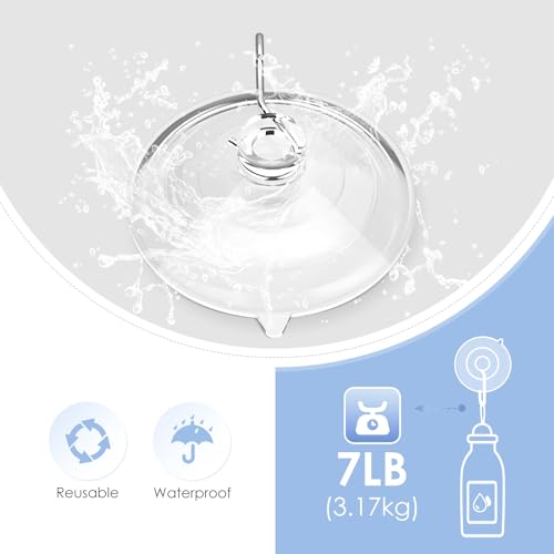 Hangerspace Suction Cup Hooks, 2.5 Inches Clear Suction Cups with Metal Hooks Large Suction Cup for Kitchen Bathroom Shower Wall Window Door - 8 Pack - size: Large
