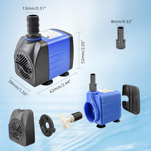 Submersible Water Pump 10W 158GPH AC 110V FishTank Pump 4.1ft High Liftfor Aquarium Hydroponics - color: 10w 600l/H