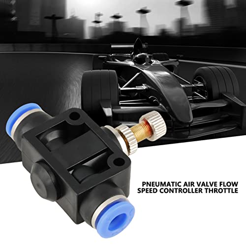 10pcs Air Flow Control Valve, 6mm Tube OD Push In Speed Controller Pneumatic Air Flow Control Valve Quick Connector with Push-to-Connect Fitting