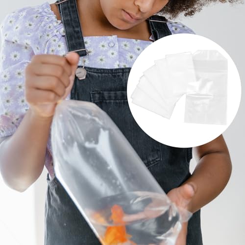 50pcs Live Fish Transport Bags 20x35x12cm Leak-proof Aquarium Shipping Pouches with Flat Bottom and Carry Handle for Aquatic and Seafood Packaging