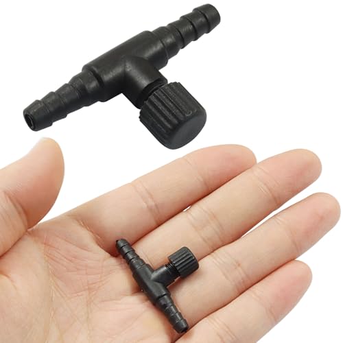 Bonsicoky Aquarium Air Control Valves, 12 Pack Plastic Air Flow Regulators for 3/16" ID Tubing, Adjustable Single Way Control, Black Color Set - color: Black-12pcs