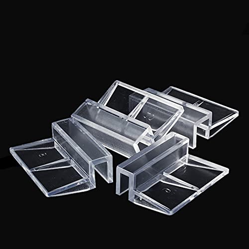 6 Pieces Acrylic Transparent Fish Tank Glass Cover Clip Glass Cover Support Holders Lid Support Holder for Rimless Aquarium Fish Tank (6 mm)