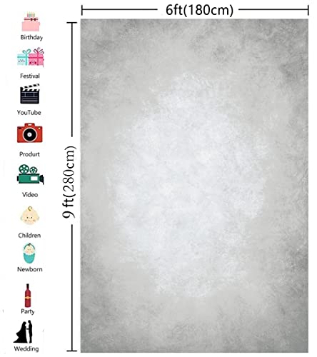 6x9ft Grey Portrait Photography Backdrops Solid Texture Abstract Photo Background for Photoshoot - color: TT-S0314, size: 6x9ft