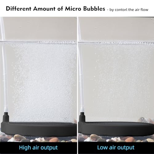 2 Inch Nano Air Stone with Case - Silent High Oxygen Bubbler for Aquariums, Fish Tanks & Hydroponic Systems, Black Small Bubble Diffuser Accessories (No Air Pump and Air Tube)