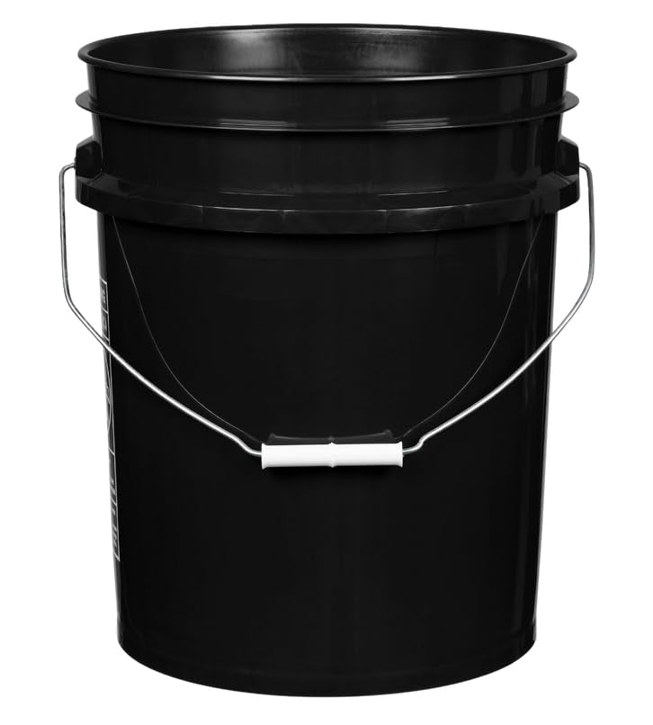 House Naturals 5 Gallon Food Grade Buckets, 3 Color Buckets with Screw on lids - color: Black/Green/Aqua- Black Lids