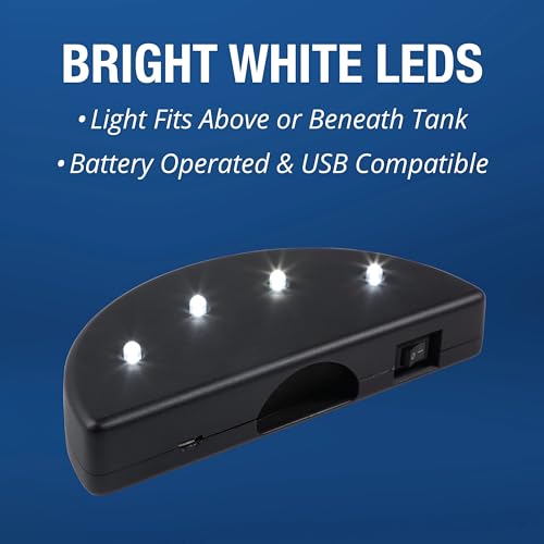 Tetra LED Half Moon Aquarium Kit, 1.1 Gallons, Small, Clear Plastic Fish Tank With Curved Front, Easy Feeding And Movable, Energy-Efficient LEDs Ideal For Bettas Great As Desk Aquarium
