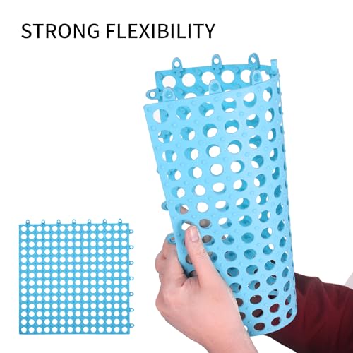 12 Pack 12" x 12" Drainage Interlocking Floor Mats, Non-Slip Shower Bathroom Pool Tiles for Flooring, Soft PVC Splicing Modular Cushion Mat, for Bathroom, Drain, Pool, Patio, Balcony, Kennel, Blue