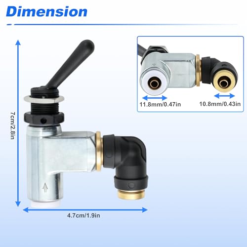 BA14500 Air Toggle Switch, 1/4" Pneumatic Control Valve for Peterbilt Truck Air Control Systems, for Industrial Pneumatic Control Applications