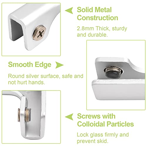 4Pcs Aluminum Alloy Glass Clamp 2 Way Glass Connectors Rimless Clip Holder for Fixing or DIY Fish Tank, Wind Guard, Display Cabinet, for 4-8mm Thickness - color: Aluminum Alloy,for 4-8mm, size: 4 Pieces