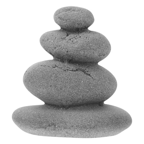 Balacoo Balanced Stones Cairn for Zen Garden Decor: Realistic Stacked Stone Ornament for Sand Table, Fish Tank, Micro Landscape Decoration - 2.56"