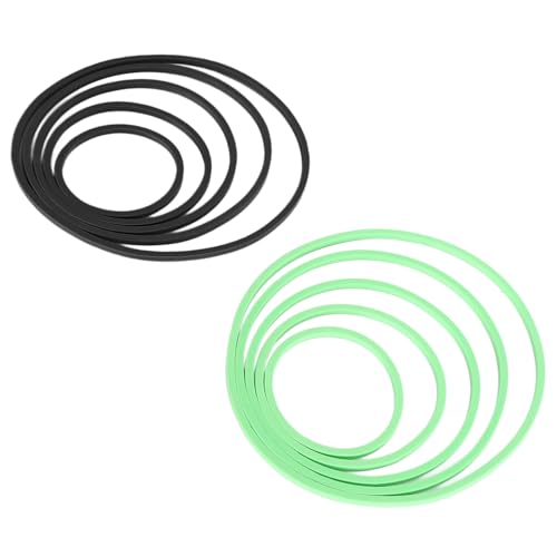 Gavigain Aquarium Feeding Ring Set, 5 Sizes, EVA Foam, Prevents Food, Promotes Water Circulation, Ideal for Fish, Turtles, Plants (5pcs Green+5pcs Black) - color: 5pcs Green+5pcs Black