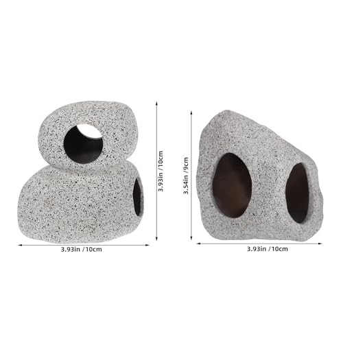 Toyvian 2pcs Aquarium Shrimp Breeding Cave and Fish Hideout Set, Purple Clay Pot Habitat, Compact Ceramic Shelter for Cichlids and Freshwater Fish Tank Landscaping and Hiding