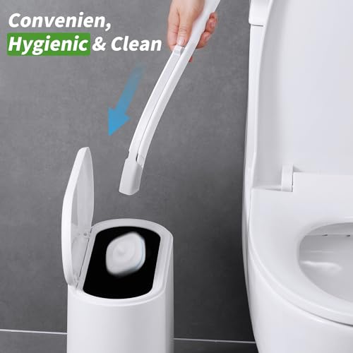 Disposable Toilet Brush - Toilet Bowl Cleaner, Toilet Cleaning Supplies, Toilet Brush with Holder, 14 Refills for Deep Cleaning and Hygienic Bathroom Maintenance - size: 1 Brush+14 Refills