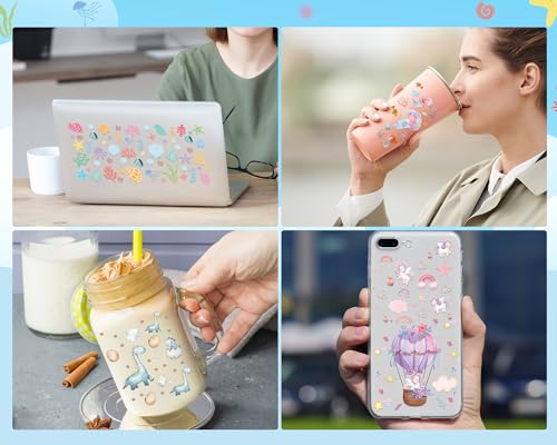 Rngmsi UV DTF Cup Wraps for 16 oz - 8 Sheets Animal UV DTF Cup Wrap Dinosaur Mermaid Sea Animal Waterproof UV DTF Wraps for Glass Cups Wood Crafts - style: Animal