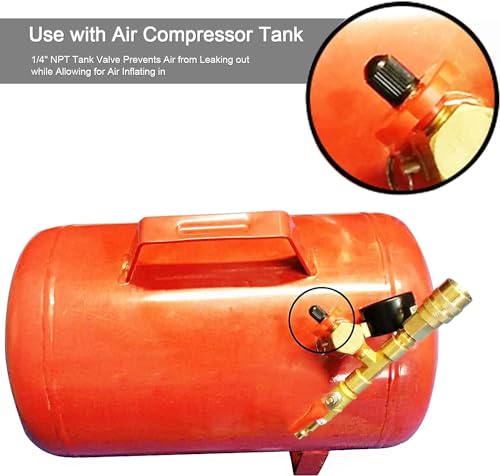 GODESON 1/4" NPT Tank Valve, Anti-Corrosion Brass Schrader Valve with 1/4" Male NPT,Using with Air Compressor Tanks with Sealing Caps (Pack of 2) - style: 1/4"NPT(Pack of 2)
