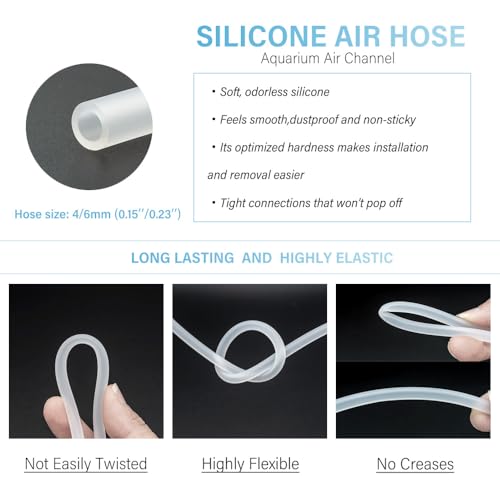 LINLAN 26 Feet 3/16''Silicone Airline Tubing with DIY Storage Box, Aquarium Air Pump Accessory Kit, 4 Check Valves, 6 Control Valves, 24 Connectors, 18 Suction Cup, for Fish Tank - size: 26 Feet Air Tubing