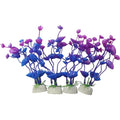 4 Pcs Green Artificial Plastic Plants Fish Tank Plants Fish Aquarium Decoration (Purple) - color: Purple