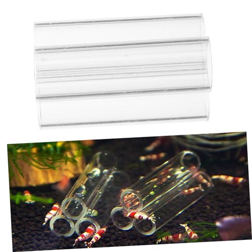 Homoyoyo Acrylic Crystal Shrimp Tube Shelter - 3 Holes Aquarium Hide for Cherry Shrimp & Small Fish Habitat