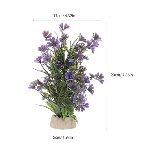 balacoo Fish Tank Artificial Plants 7.87In Shamrock Underwater Bonsai Aquarium Decor Safe Fake Plastic Plant for Fish Habitat Indoor Aquarium Landscaping