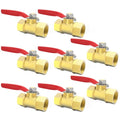 ChillWaves Brass Ball Valve, Air Compressor Ball Valve Shut Off Switch 1/4" NPT Female x 1/4" NPT Female Thread Pipe Fitting(8-PACK) - size: 1/4" FNPT x 1/4" FNPT, style: PACK OF 8