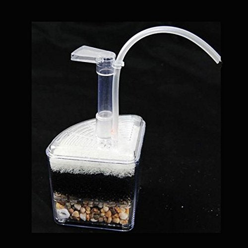 Corner Filter Bio Sponge Ceramic Air Pump Driven for Fry Shrimp Nano Fish Tank Aquarium XY-2008 (Ship from CA USA) - size: 1-Pack