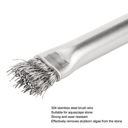 PENO Wire Bristles Brush, Professional Aquarium Brush 304 Stainless Steel for Fish Tank for Wood Hard 23cm/9.1in