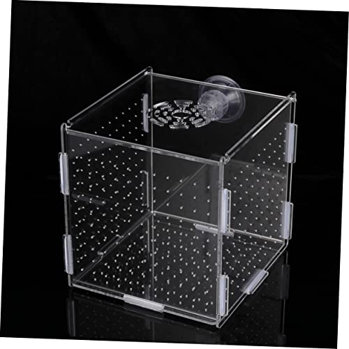 FRCOLOR Modern Fish Tank Isolation Box Clear Aquarium Breeding Box Suction Cup Ideal for Guppies and Betta