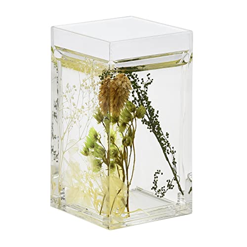 Locco Decor 4 Piece Acrylic Liquid 4D Floating Motion Bathroom Vanity Accessory Set Garden Botanic Green Plants Toothbrush Holder, Tumbler, Soap Dispenser, Soap Dish - size: 4-piece, style: Green Plants