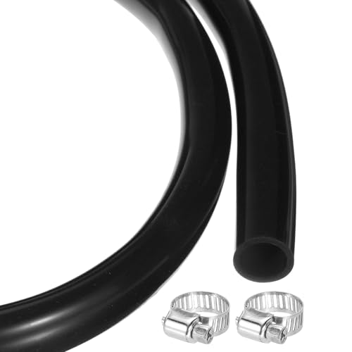 MECCANIXITY 10ft Silicone Rubber Tubing 1/2" ID 3/4" OD Plastic Tube Flexible Air Hose for Brewing, Wine Making, Pump Siphon, 12.7mm x 19mm, with 2pcs Clamps, Black - color: Black, size: 1/2" x 3/4"