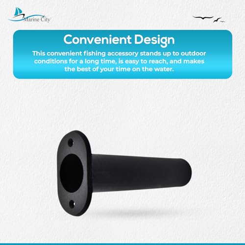MARINE CITY Flush Mount Fishing Rod Holder, 90 Degree ABS Plastic, for Boats, Kayaks, Yachts - color: Black, style: 1 Pcs