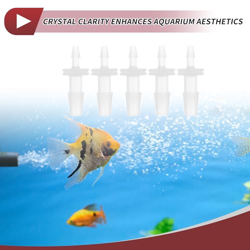 5 Pcs Aquarium Plastic Hose Barb Fitting 1/8" to 1/4" Hose ID Connectors Clear Plastic - size: 1/8"-1/4"