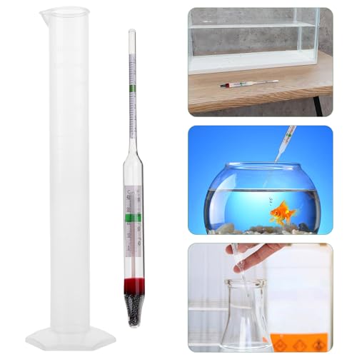 BESTYASH Aquarium Salinity Hydrometer Kit with 100ml Plastic Graduated Cylinder, Saltwater Hydrometer for Fish Tank, Accurate Marine Water Salinity Tester for Aquatic and Reef Use