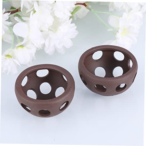 IMIKEYA 2pcs Creative Ceramic Shrimp Breeding Nest Porous Hemisphere Design for Underwater Fish Tank Shrimp House Aquarium Decoration