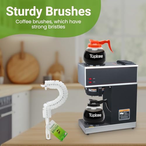 Coffee Pot Cleaning Brush – Non Scratching, Long Lasting Bristles, Curved Coffee Decanter Cleaning Brush - Great for Offices and Restaurants