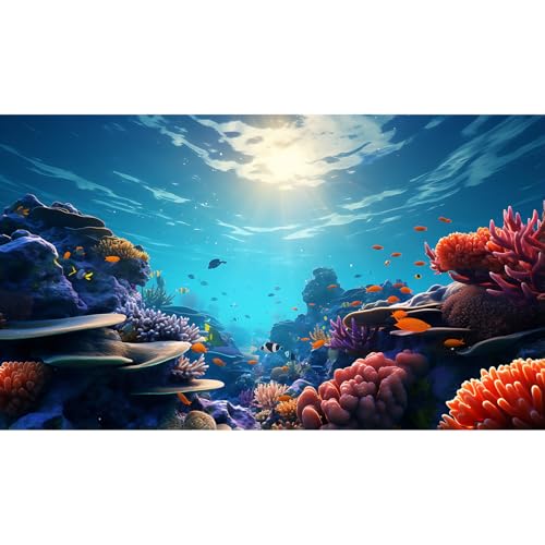 Under The Sea Aquarium Background Coral Reef Fish Tank Background Deep Ocean Tropical Fish Sunray Terrarium Aquarium Backgrounds Underwater World Aquarium Backdrop for Fish Tank Backgrounds 24x12in - color: Ocean Orange, size: 24(W)x12(H)inches/ 60(W)*30c