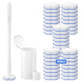 Topo Bear Disposable Toilet Bowl Brush with 40 Toilet Wand Refills, Toilet Bowl Cleaner Wands, Toilet Cleaning System Starter Kit - size: 1 brush+40 Refills