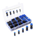 60PCS Straight Push Connectors Quick Release Plastic Push to Connect Fittings Kit 5/32" 1/4" 5/16" 3/8" 1/2" inch Quick Connect Air Hose Fittings - size: Kit 60PCS