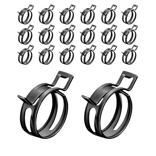 Wevdn 20PCS 5/16" ID Spring Band Type Clamps, 8mm Manganese Steel Fuel Line Pipe Spring Hose Clip, Low Pressure Air Clip Vacuum Hose Water Pipe Silicone Tube Clamps Fasteners - color: 8mm, size: 20PCS