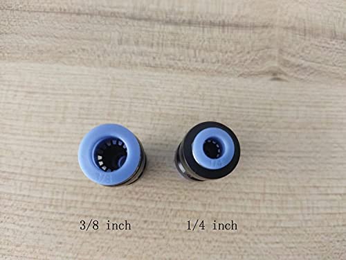 zjxed 1/4" OD x 3/8" OD Pneumatic quick Connector Push to Connect fittings Straight reducer Union/Coupler (Pack of 20) - size: 1/4 inch-3/8 inch(20pcs)
