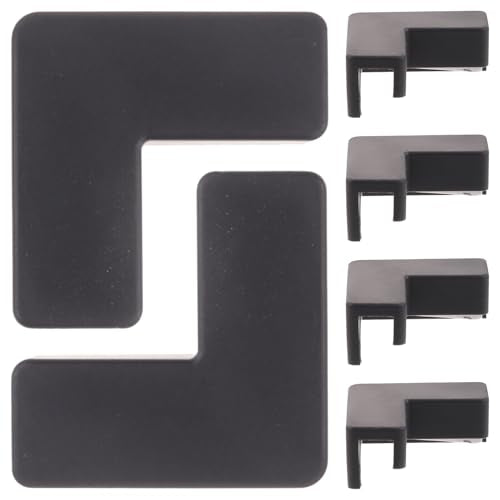 Alasum 6pcs Silicone Corner Protectors for Aquarium and Pet Carrier, Medium Black Anti-Collision Bumpers, Flexible Edge Guards for Babyproofing Furniture and Table Safety