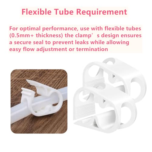 24 Pcs Adjustable Plastic Tubing Clamps – Hose Valves for 1/4"-1/2" Tubing – Pinch Valve Design for Precise Flow Control – Ideal for Lab, Beer Bottling & Liquid Transfer