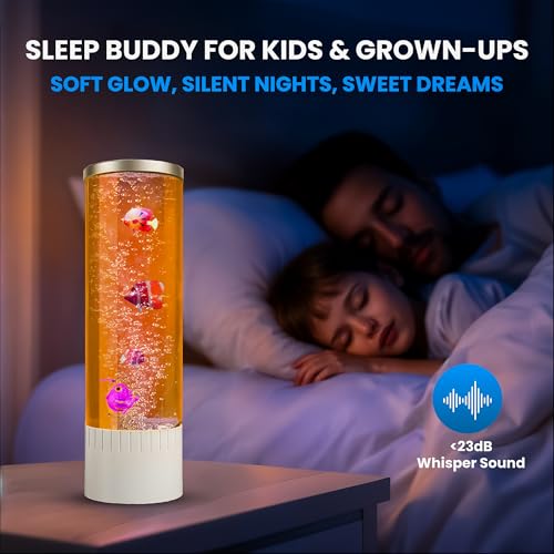 Brewish Bubble lamp | 7 Color Changing LED Lamps | Fake Aquarium Night Light | Artificial Fish Tank with Moving Fishes | Home Decor, Ideal Gift for Kids, Adults, Sensory Lights for Autism & ADHD