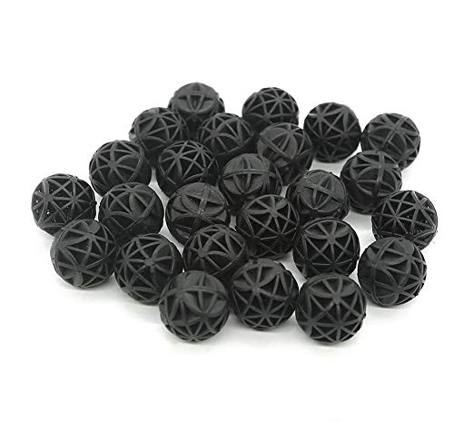 J-star 200 PCS 1-Inch (26mm) Bio Filter Balls for Aquarium Pond, Fish Tank Bio Filter Media for Freshwater & Saltwater, Canister Filter Sump Wet/Dry Trickle Filter, Includes 4 Mesh Bags - size: 200pc/26mm