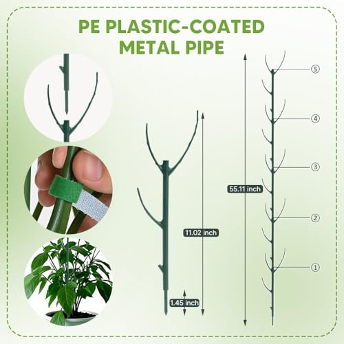 5 Pack Stackable Monstera Plant Support, Garden Plant Support Stakes for Indoor Outdoor Plants, Climbing Plant Support Structures Plant Holder Stick Moss Pole for Support Tall Potted Plants (5)