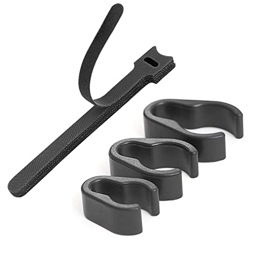 Microphone Stand Cable Clips - Boom Pole Cable Clips Clamp Plastic Mount - Multiple Sizes with Cable Ties (32 PCS)