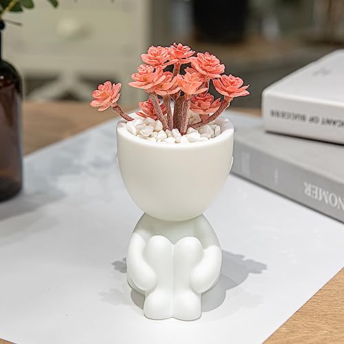 HEYO-YEPY 3PCS Cute Artificial Plant Office Decor for Women and Men, Aesthetic Desk Plant Decor for Office and Home, Potted Small Fake Plants for Indoor Decoration, White Pots Pink Plants - color: 3 Pcs Set, White Pots Pink Plant