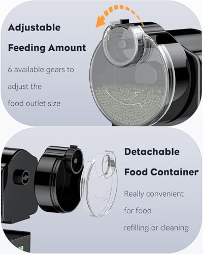 Pawfly Automatic Fish Feeder for Aquarium, Auto Vacation Timer for Tank 60 ml Adjustable Fish Food Dispenser for Pellets Strips, Battery Operated (Battery Not Included)