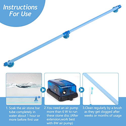 Honoson 4 Pieces Aquarium Bubble Wall Air Stone Bar 10 Inch Fish Tank Bubble Release Diffuser Bar Tube for Fish Tank Aquarium Hydroponics Pump